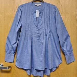LOFT NWT Pintucked Tunic Shirt Top M